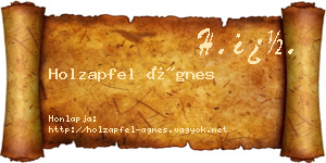 Holzapfel Ágnes névjegykártya